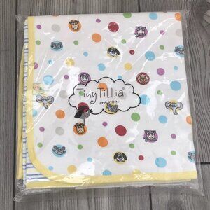AVON Tiny TiLLia Animals Spots Striped Multi Color Cotton Baby Receiving Blanket